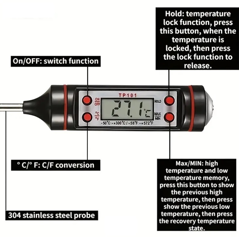 Digital thermometer for cheese making